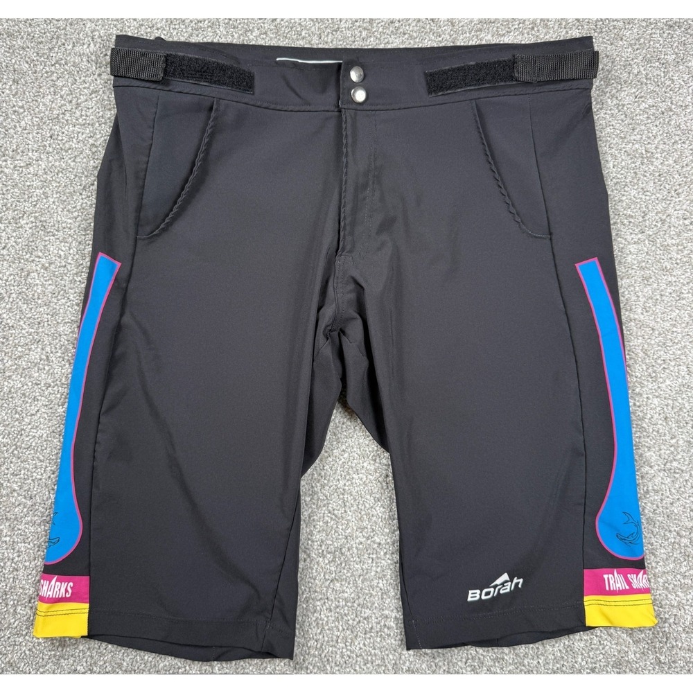 Borah Trail Sharks MTB Cycling Shorts Mens LG Black‎ USA Made Mountain Bike